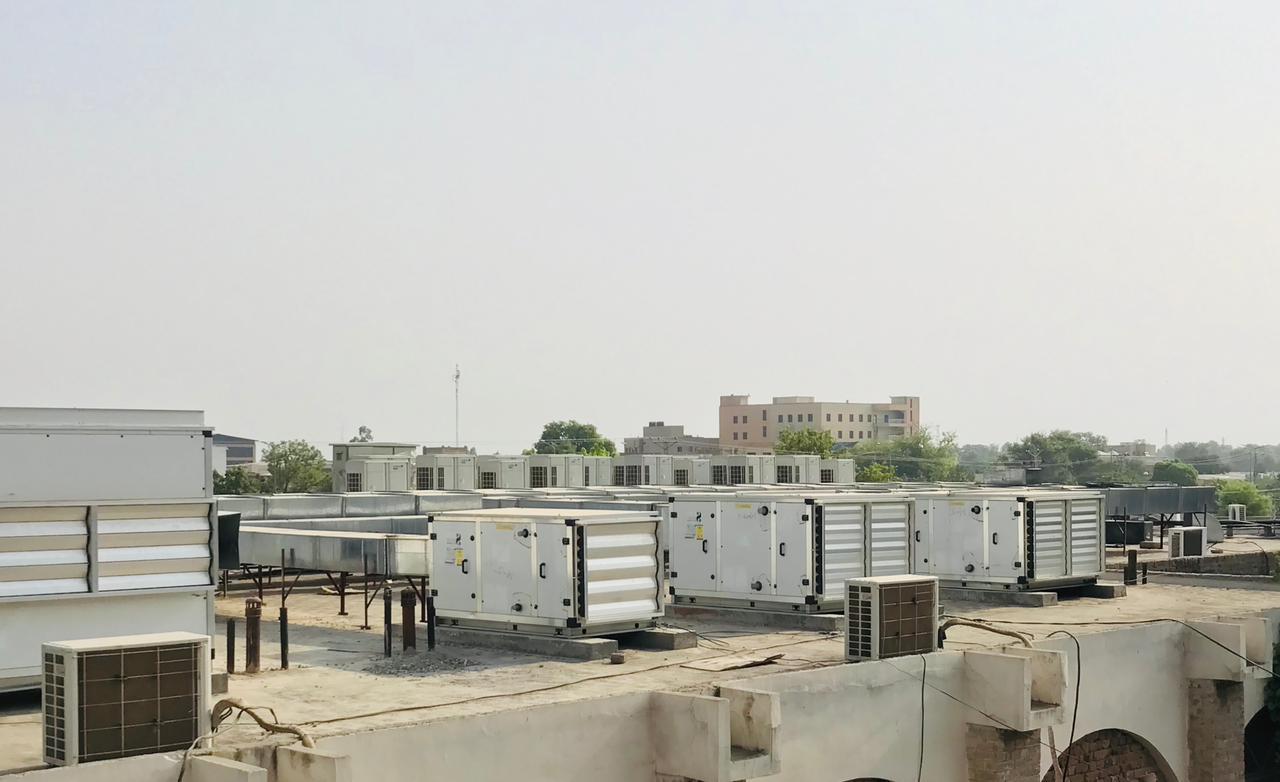 Return air duct system AHU underground installation