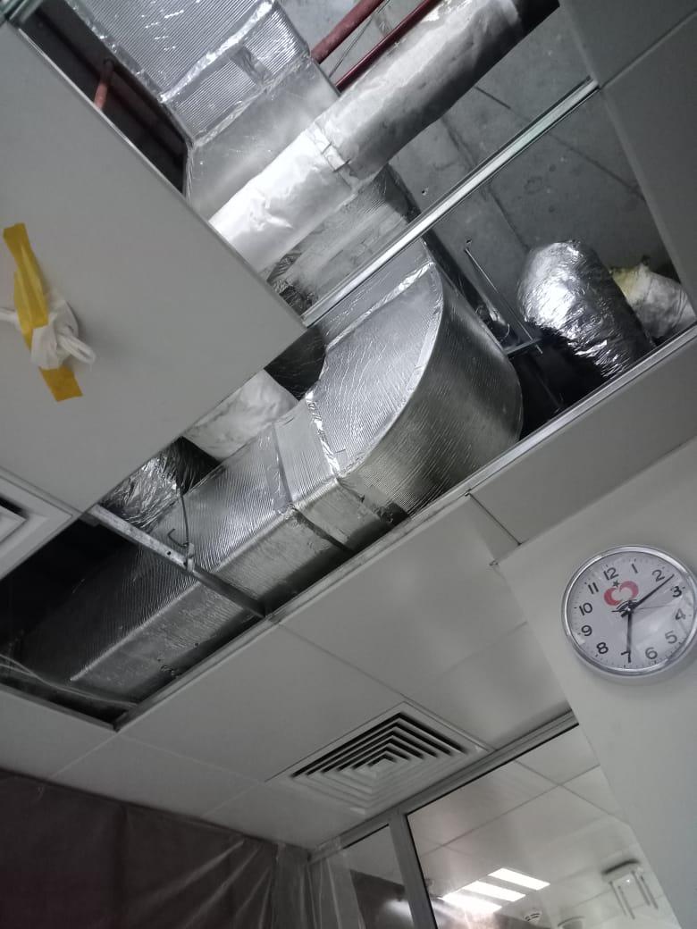 Insulated duct above false ceiling